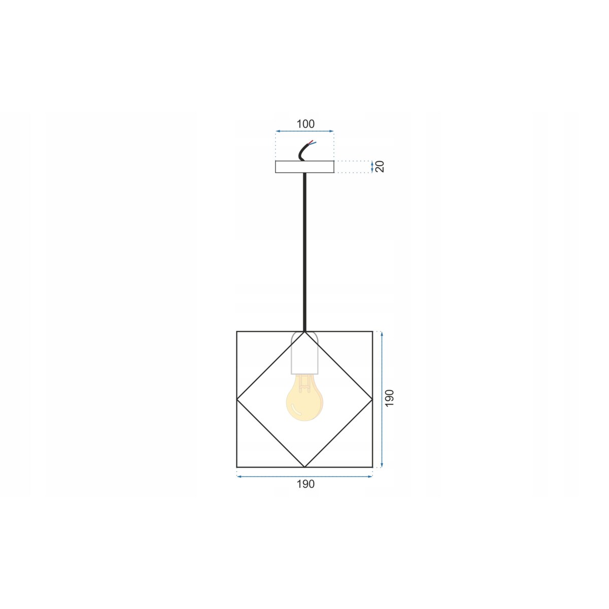 Lampa Wisząca Sufitowa Geometryczna Czarna Loft