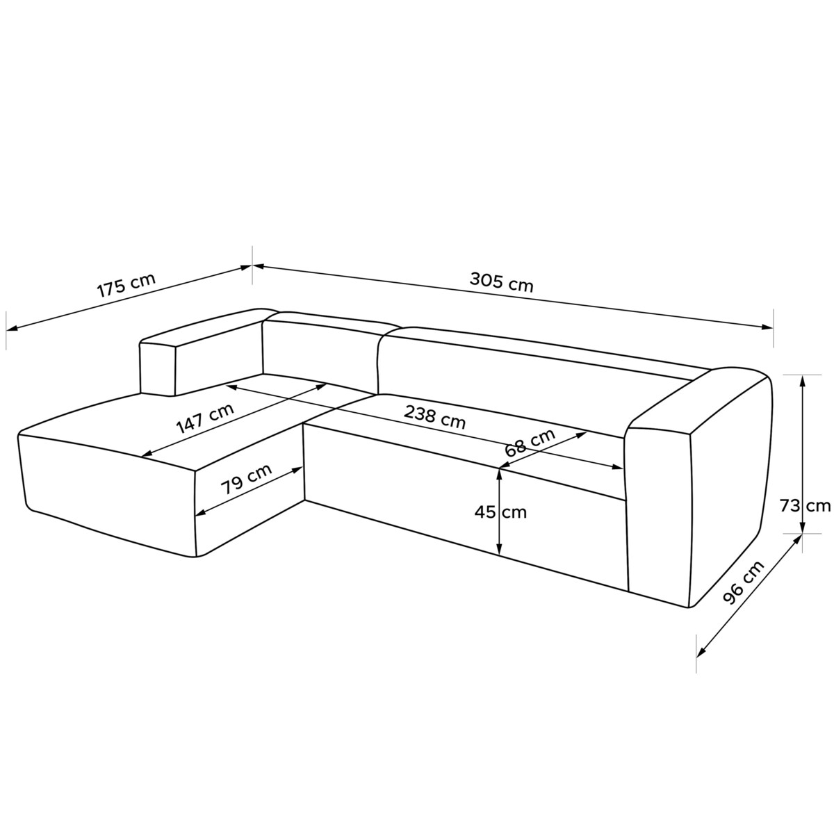 KONSIMO FEROX Duży narożnik lewy, rudy