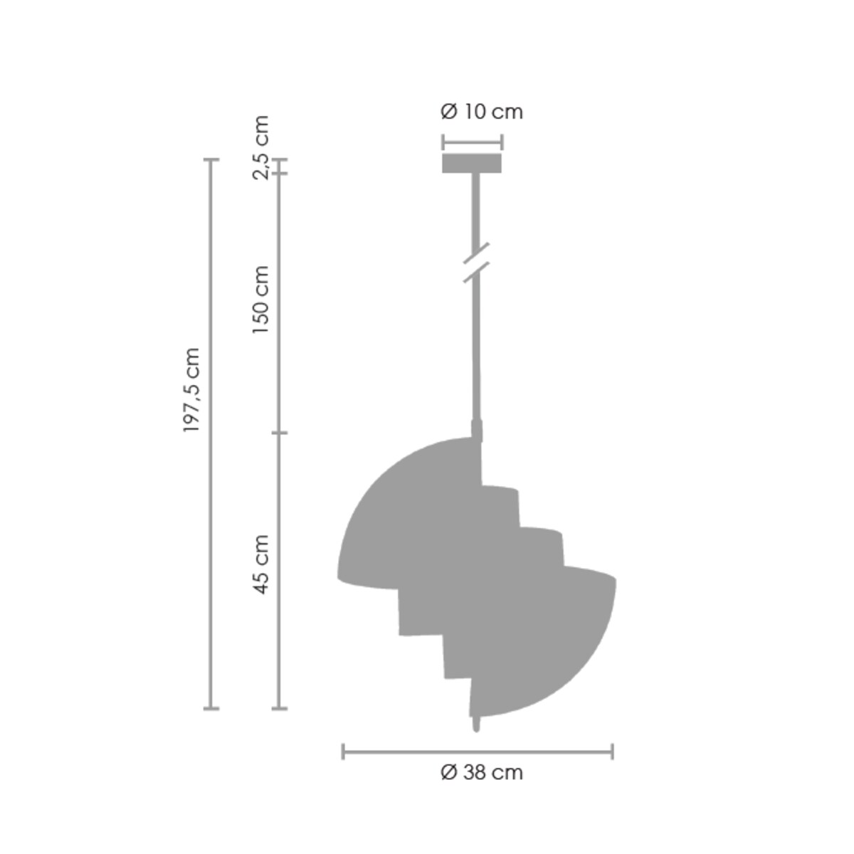 Wisząca lampa koło art deco Mobile ST-8881 Step designerska mosiądz