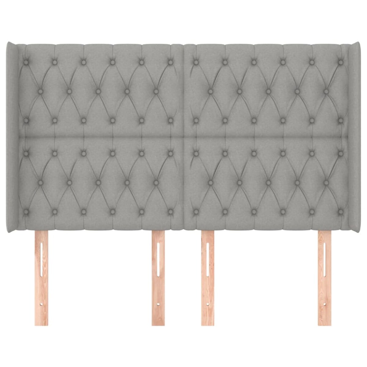 vidaXL Zagłówek uszak, jasnoszary, 147x16x118/128 cm, tkanina