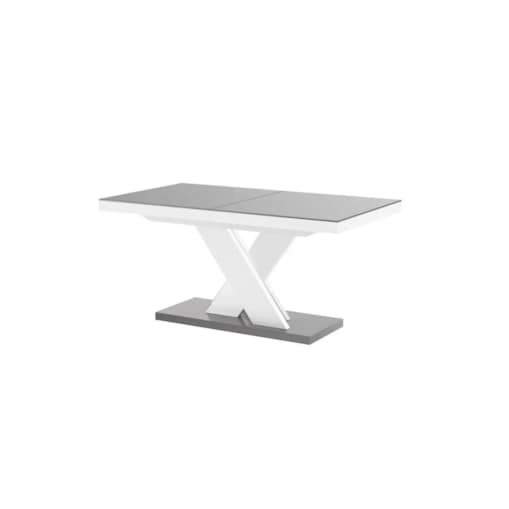 Stół XENON LUX 160(256)x89 szary połysk/biały połysk rozkładany