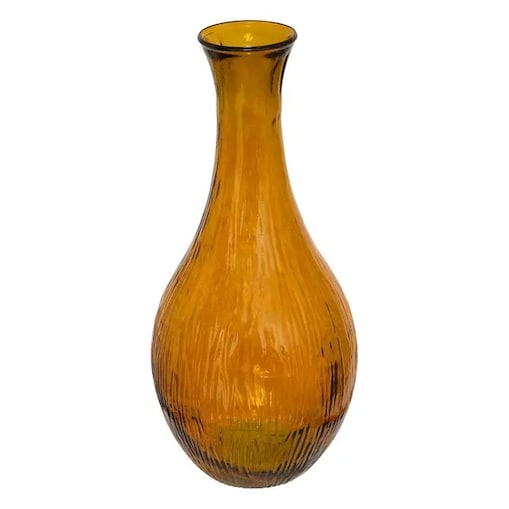 Wazon ze szkła z recyklingu Caria, żółty, 75 cm