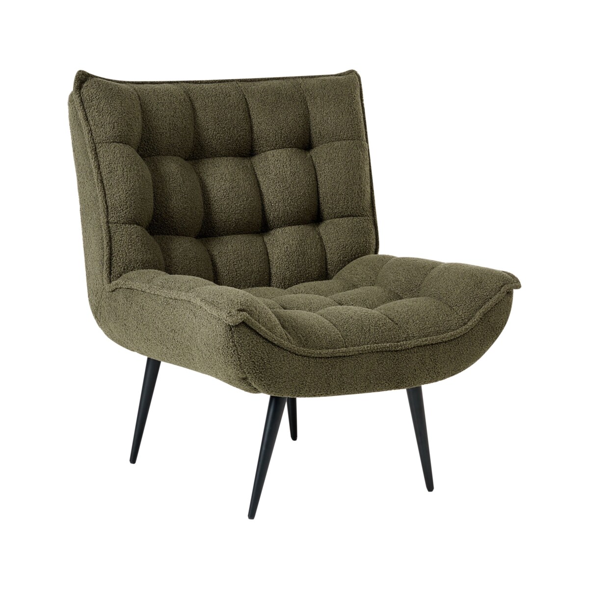 Fotel ALVESTA Boucle Ciemnozielony