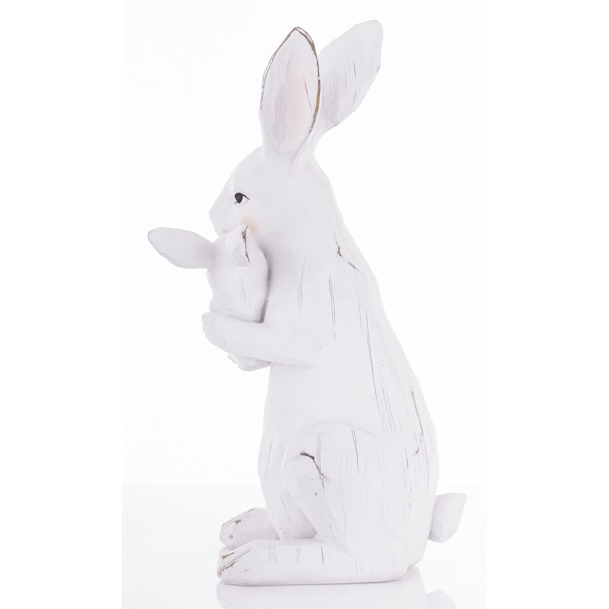 Dekoracja - króliczka z malcem w objęciach 32,5x13,5x18 cm