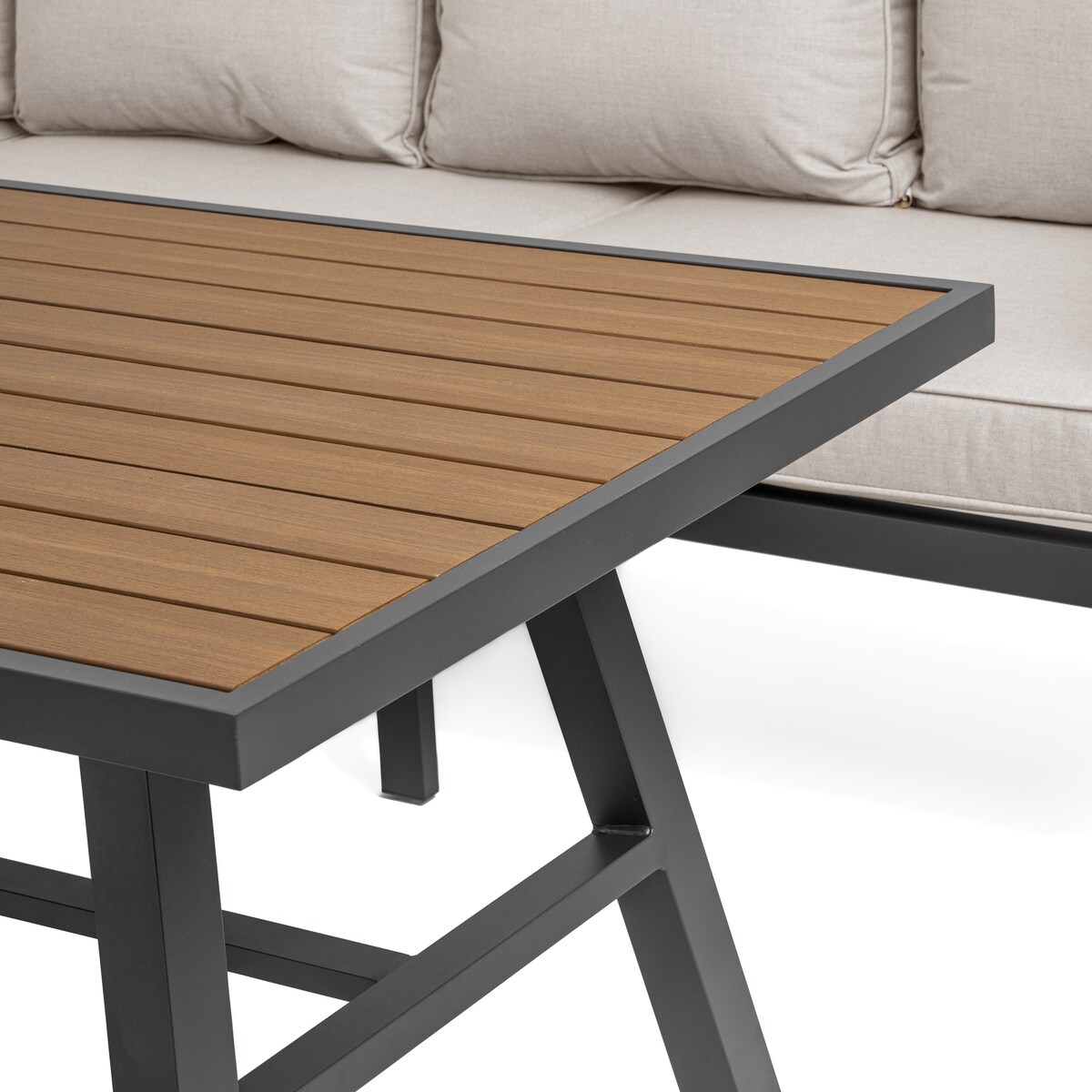 Meble ogrodowe aluminiowe narożnik stół PORTOFINO beżowe