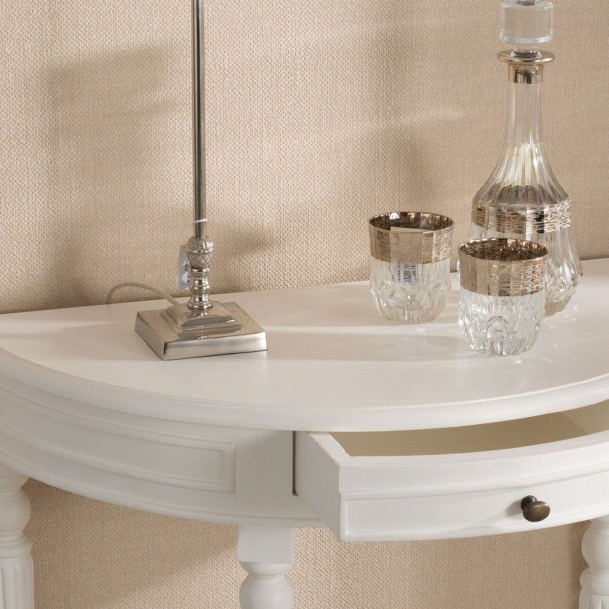 Konsola Anabell biała, 80 x 40,5 x 75,5 cm