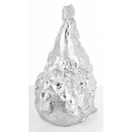 Dekoracja - kogut 19x10x16 cm srebrny POLLAME-2