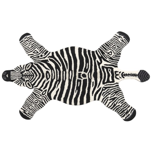 Dywan dziecięcy wełniany zebra 100 x 160 cm biało-czarny MARTY