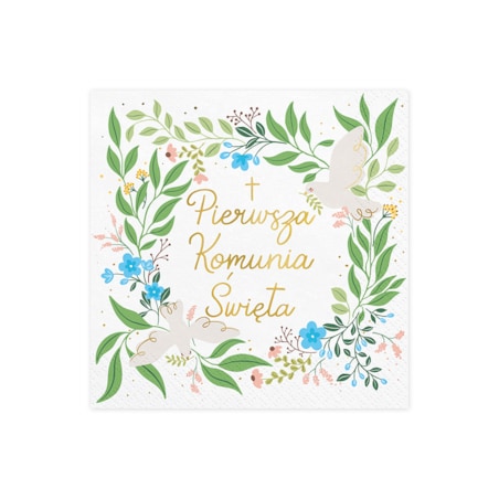 Serwetki ''Pierwsza Komunia Święta'', 33x33 cm, mix (1 op. / 20 szt.)