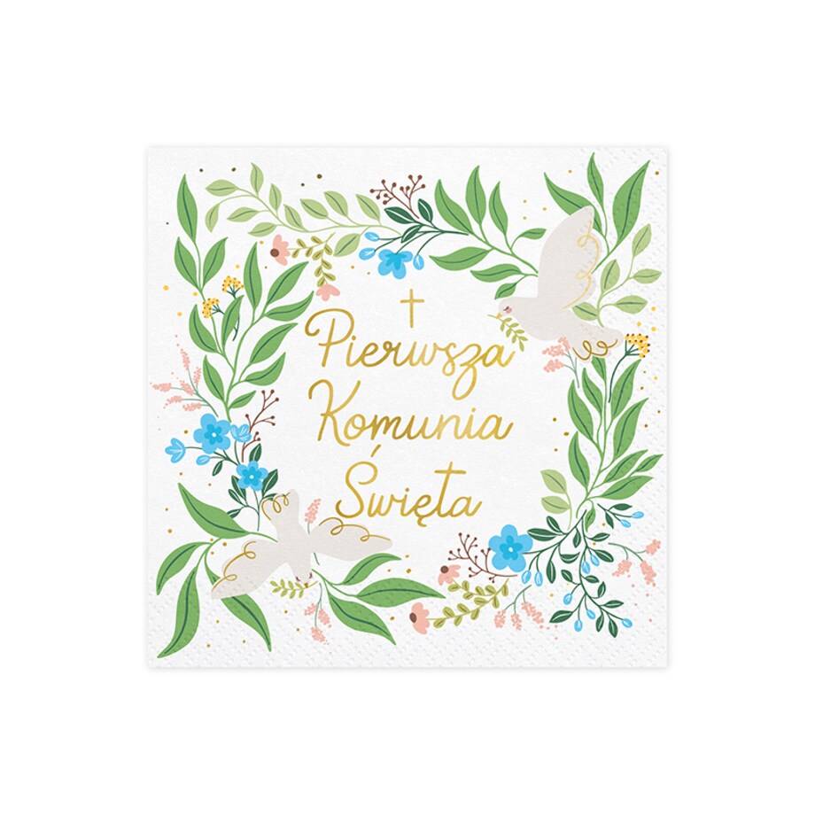 Serwetki ''Pierwsza Komunia Święta'', 33x33 cm, mix (1 op. / 20 szt.)