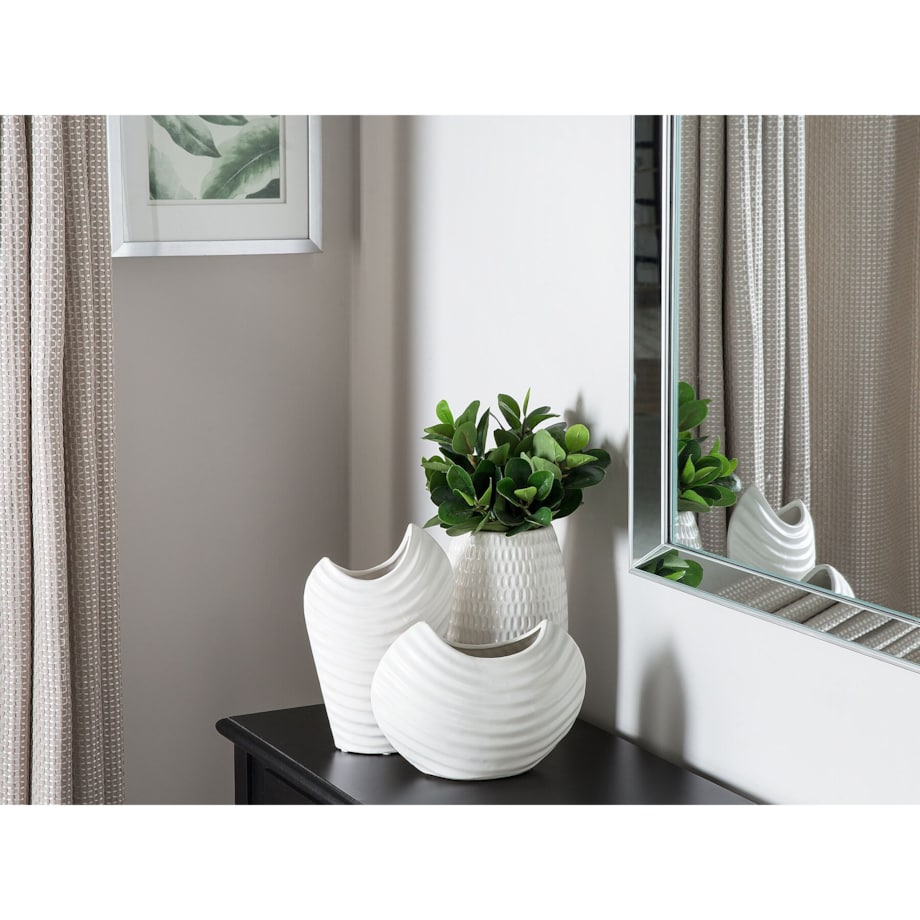 Wazon dekoracyjny ceramiczny biały LINZI