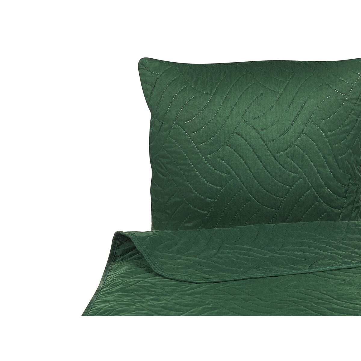 Komplet narzuta z poduszkami tłoczony 200 x 220 cm zielony BABAK