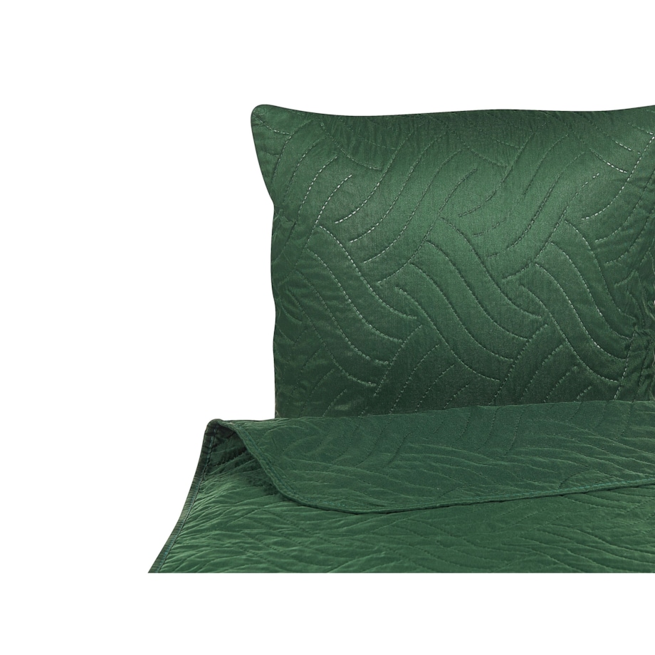 Komplet narzuta z poduszkami tłoczony 200 x 220 cm zielony BABAK