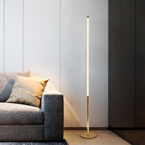 Lampa Podłogowa Led App1416-F Led Złoty, Metal
