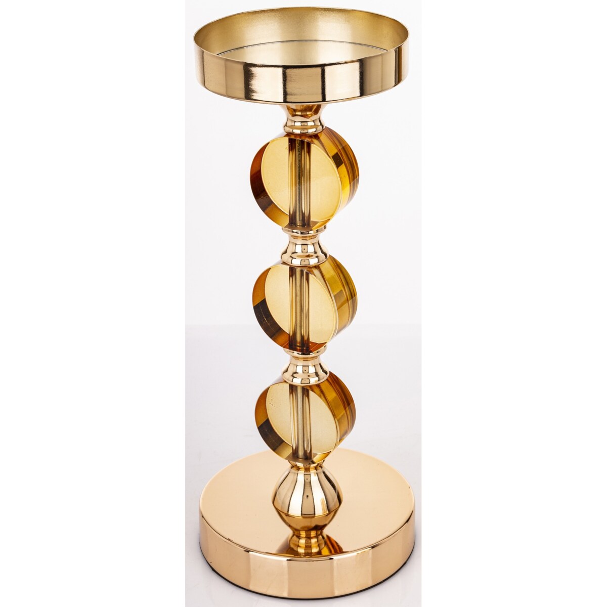 Świecznik złoty 42x12x12 cm LJUS 3 duże kule