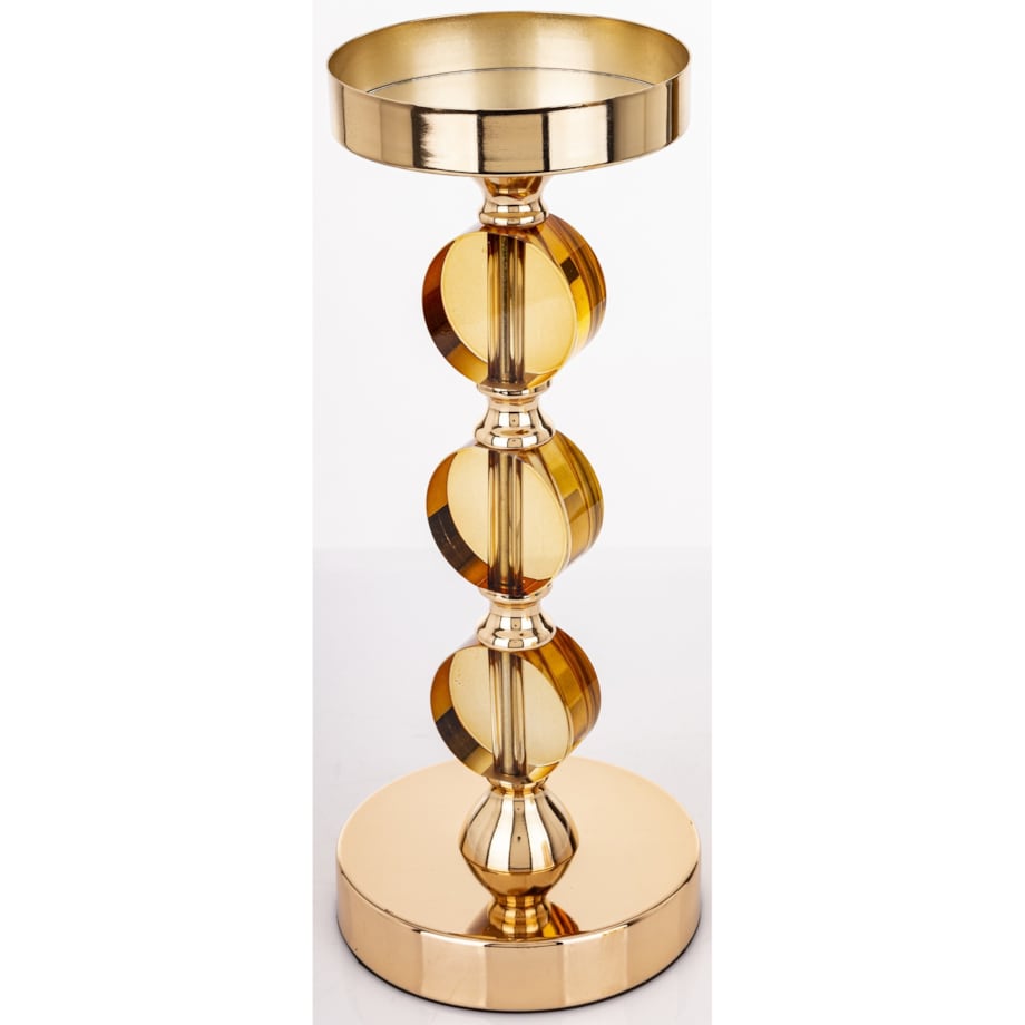 Świecznik złoty 42x12x12 cm LJUS 3 duże kule
