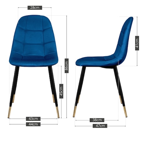 Krzesło tapicerowane pikowane welurowe granatowe złote nogi do salonu
