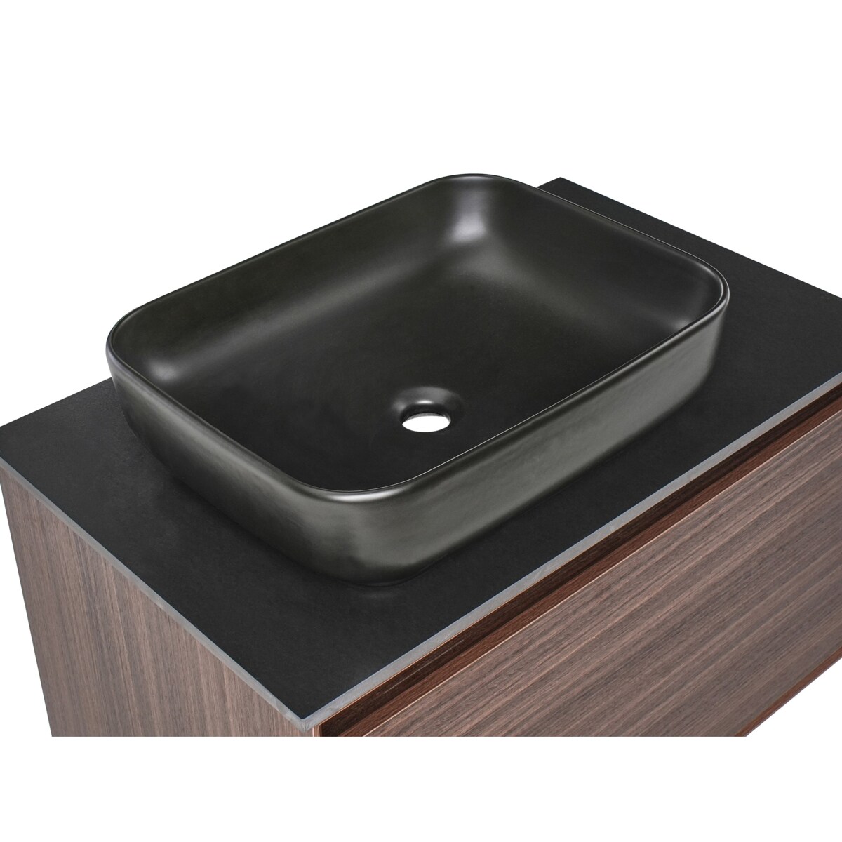 Szafka łazienkowa wisząca z umywalką ARICA 80 cm Ciemnobrązowy