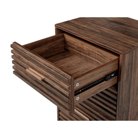 Komoda 4 szuflady ciemne drewno KEITH