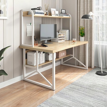 Biurko Komputerowe Jasny Dąb Pod Laptop Stolik Gamingowe Nowoczesne 120 Cm