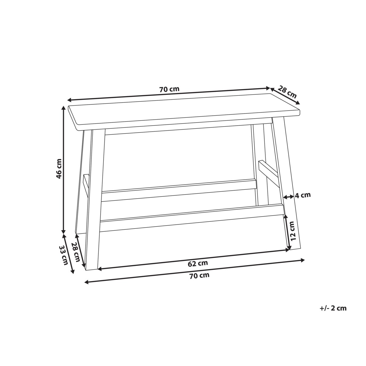 Ławka łazienkowa bambusowa jasne drewno IGUAZU