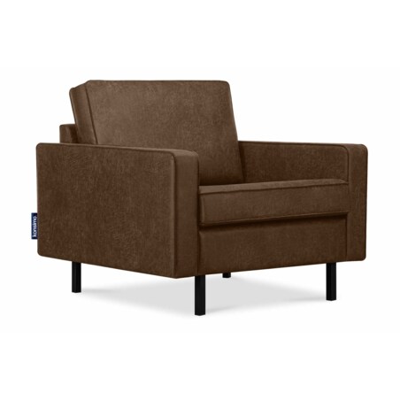 KONSIMO INVIA Fotel w stylu loftowym koloru ciemnobrązowego