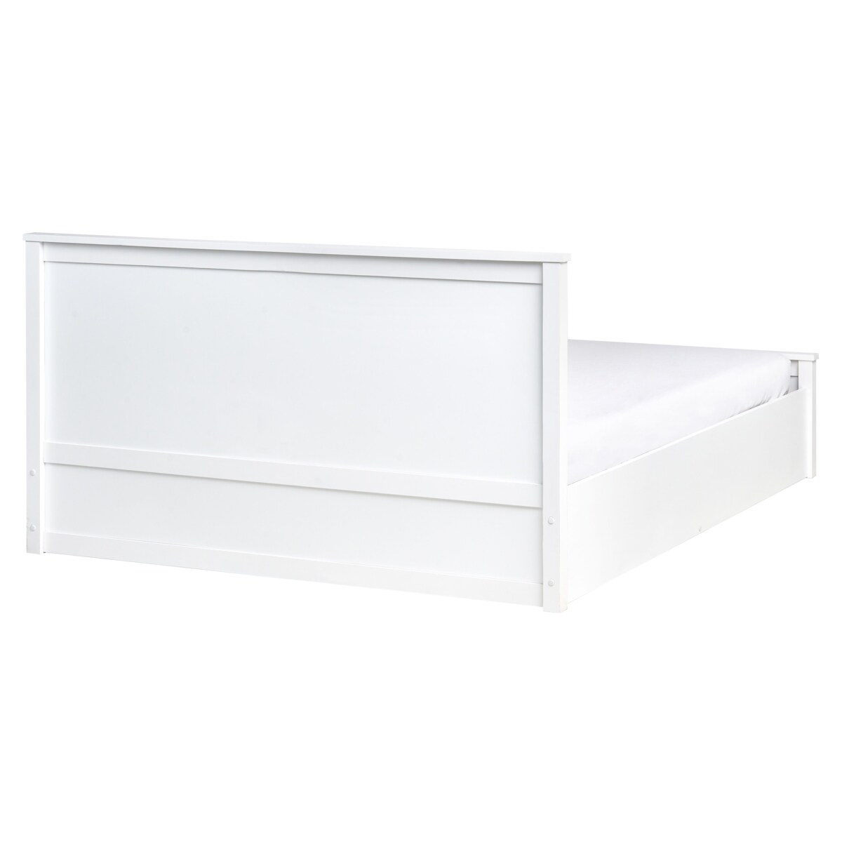 Łóżko z pojemnikiem Drewno sosnowe LAMBRES 160 x 200 cm Biały
