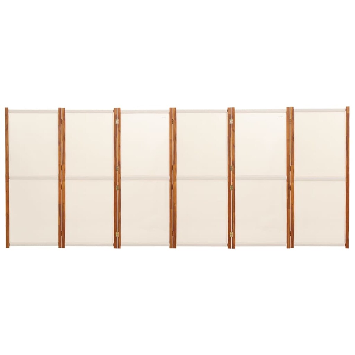 vidaXL Parawan 6-panelowy, kremowy, 420 x 180 cm