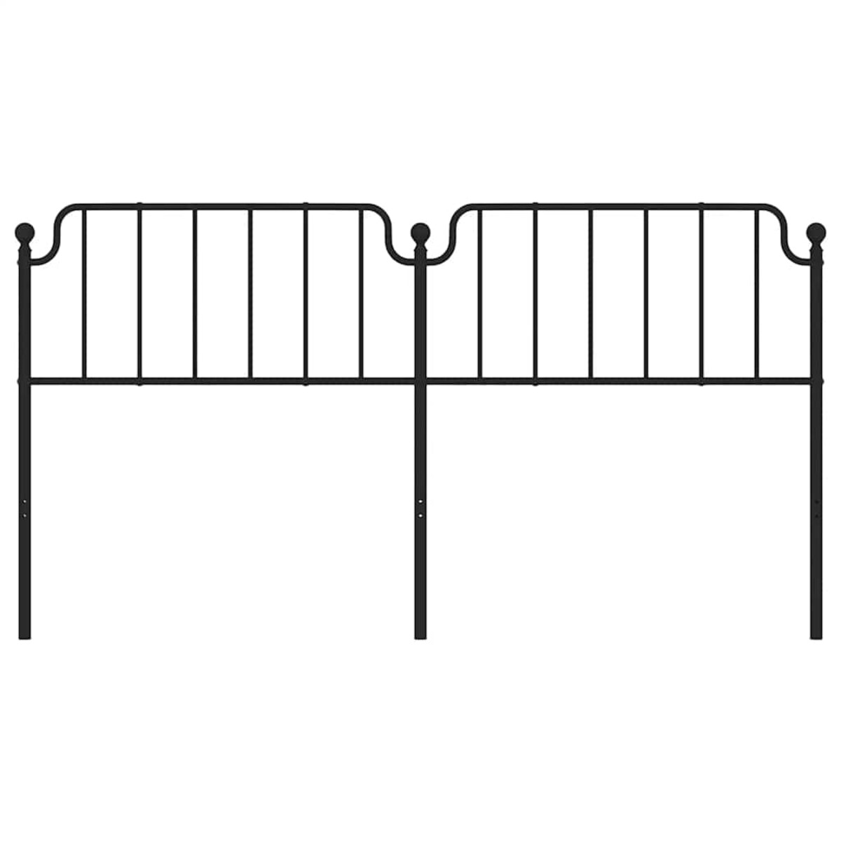 vidaXL Metalowe wymienne wezgłowie, czarne, 180 cm