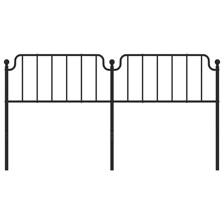 vidaXL Metalowe wymienne wezgłowie, czarne, 180 cm