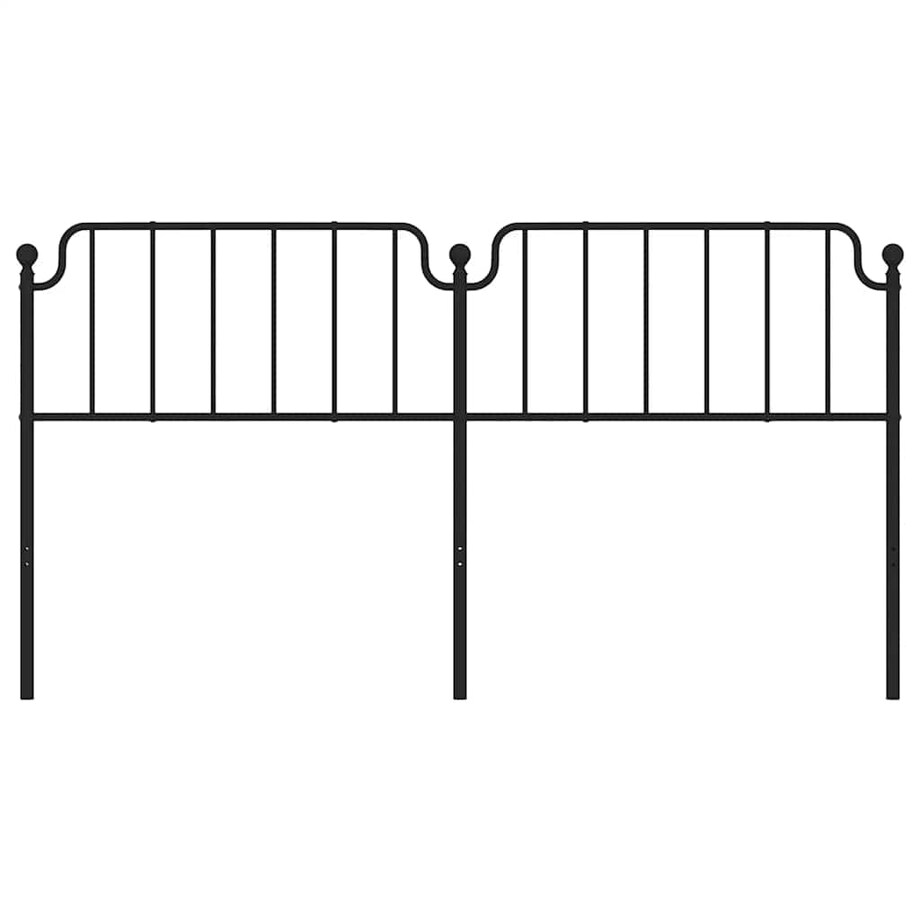 vidaXL Metalowe wymienne wezgłowie, czarne, 180 cm