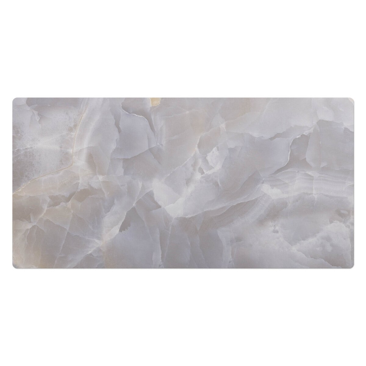 Szara mata na biurko Marmurowe fale, 90x45 cm