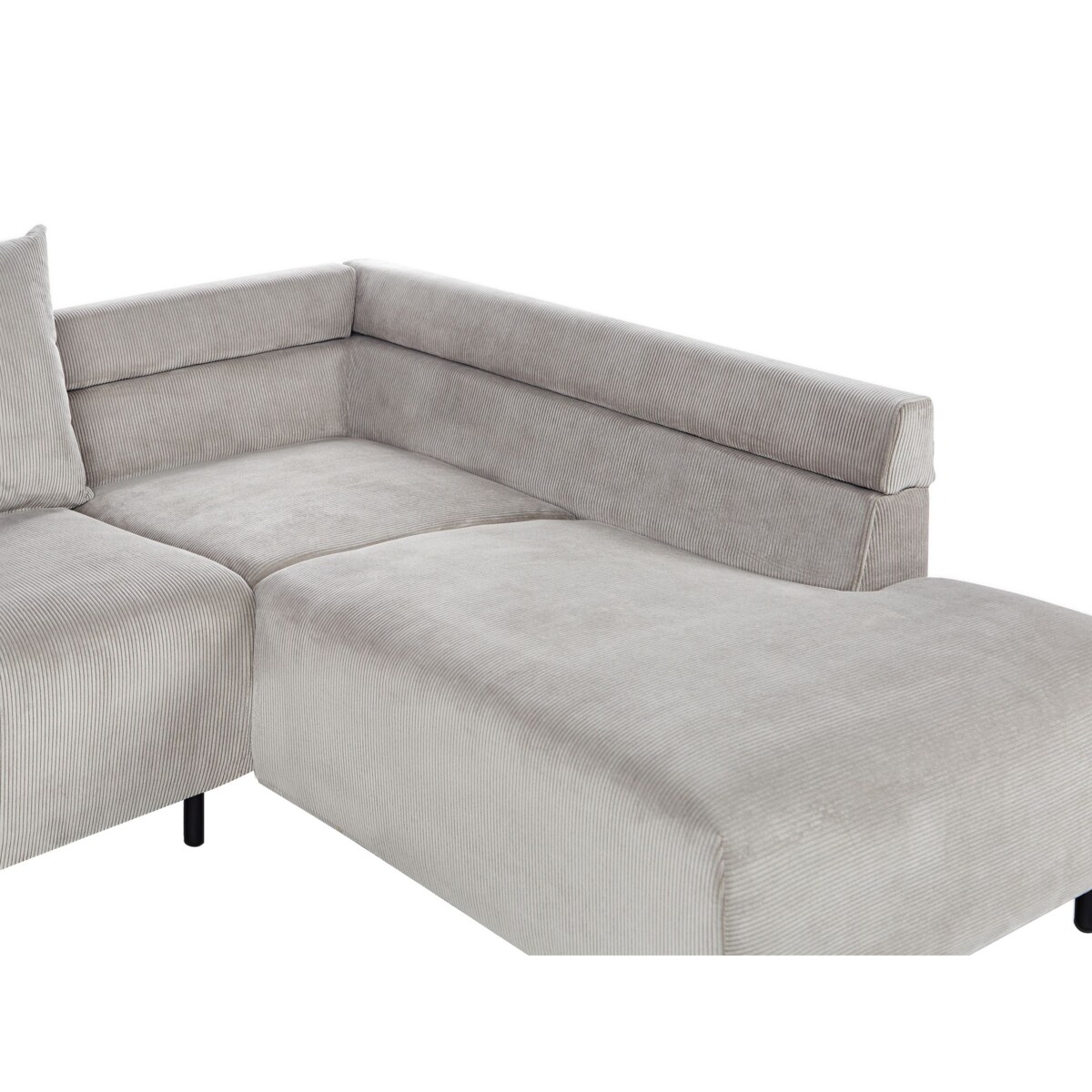 Narożnik LUNNER Jasnoszary dla 4 osób Lewostronny