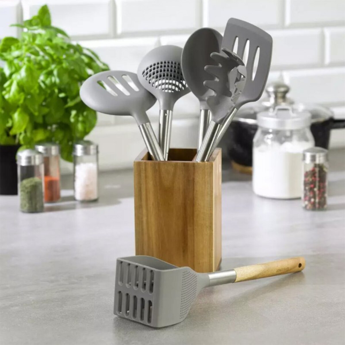 6 Elementowy Zestaw Akacjowych Przyborów Kuchennych Kinghoff