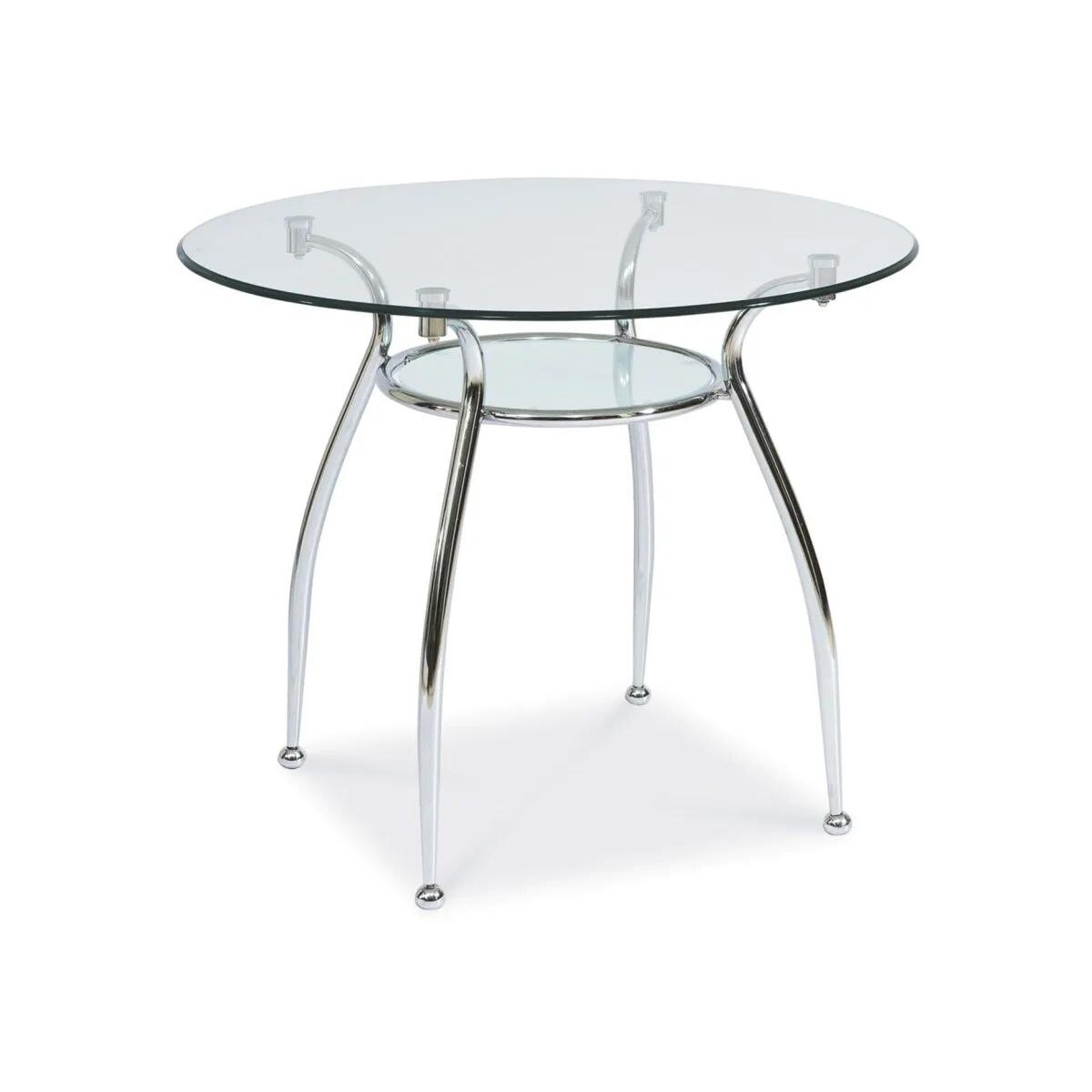 Stół FINEZJA A 90x90 transparentny/chrom