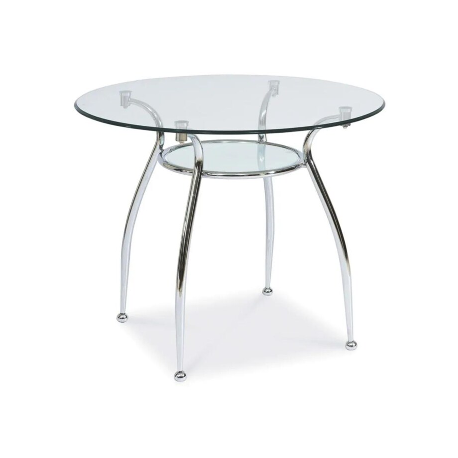 Stół FINEZJA A 90x90 transparentny/chrom