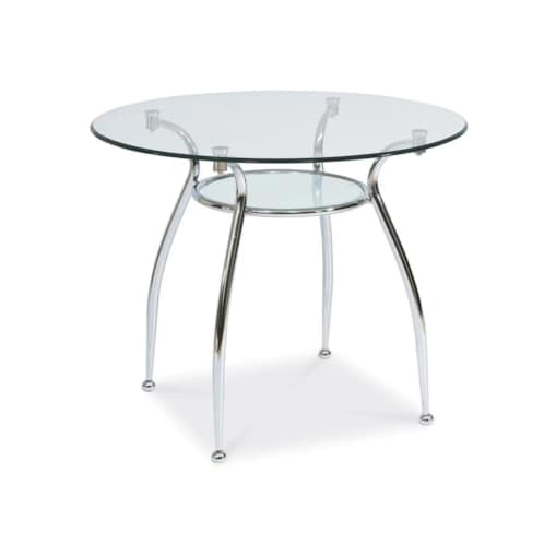 Stół FINEZJA A 90x90 transparentny/chrom
