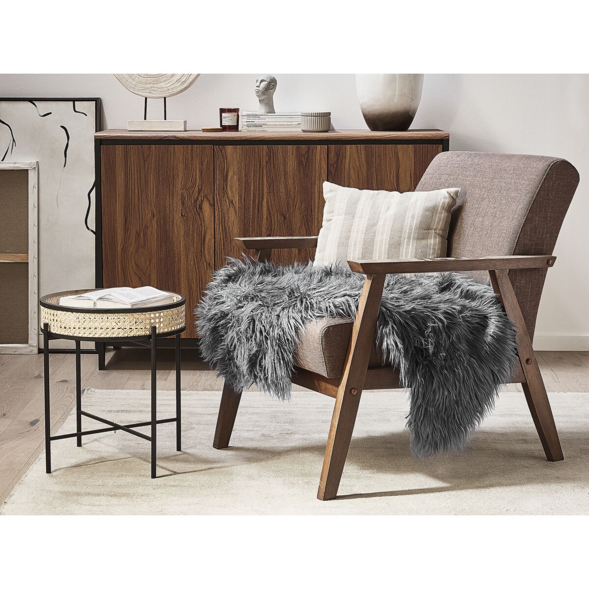 Sztuczna skóra owcza szara MUNGO