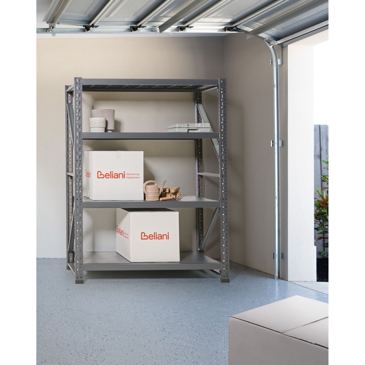 Regał magazynowy FIUGGI Metal 150 cm 60 cm Czarny