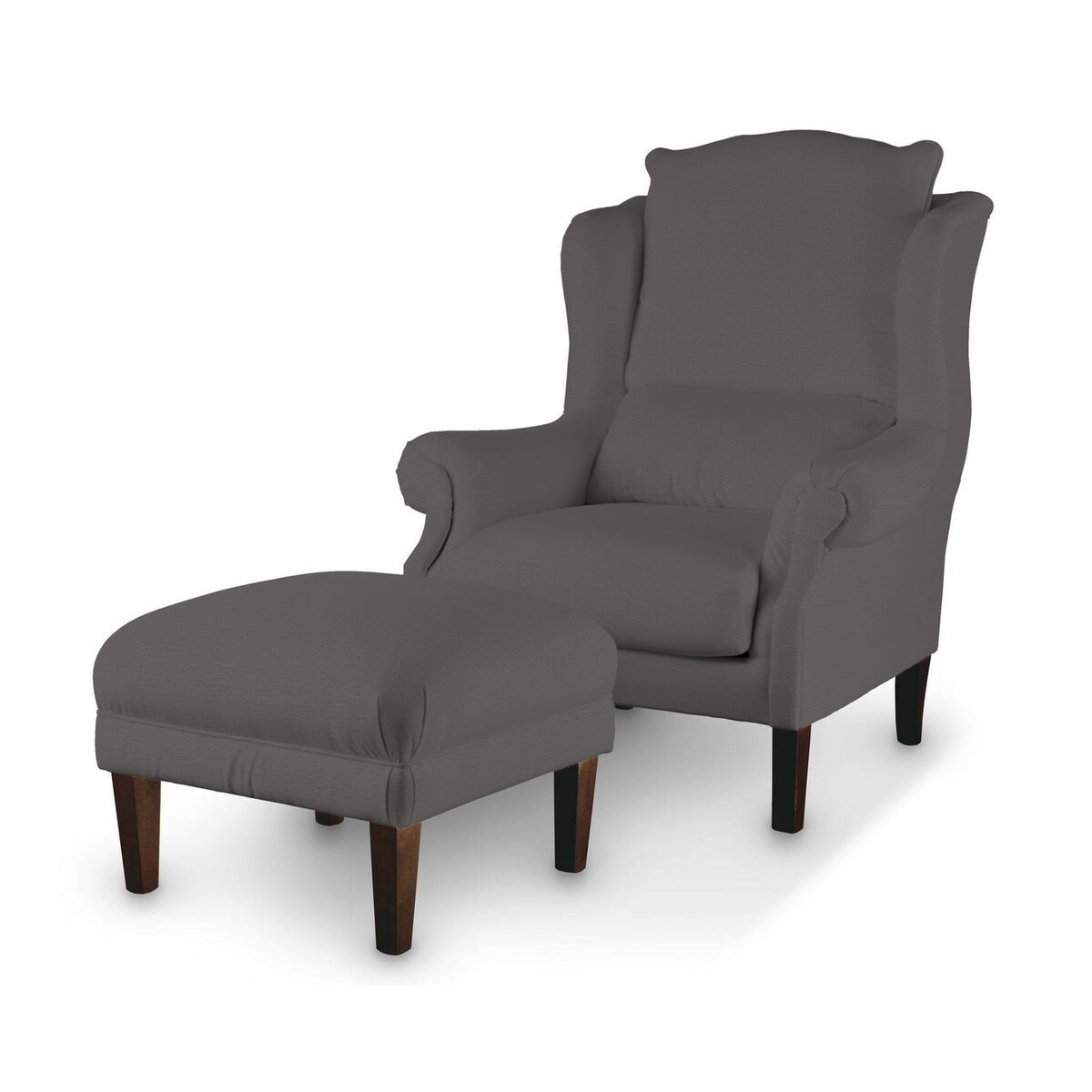 Podnóżek do fotela, brązowy welwet, 56 x 56 x 40 cm, Ingrid