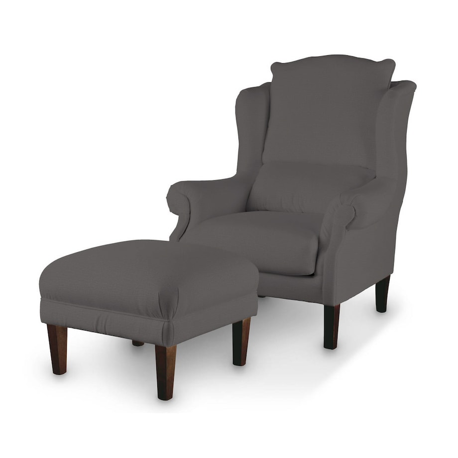 Podnóżek do fotela, brązowy welwet, 56 x 56 x 40 cm, Ingrid