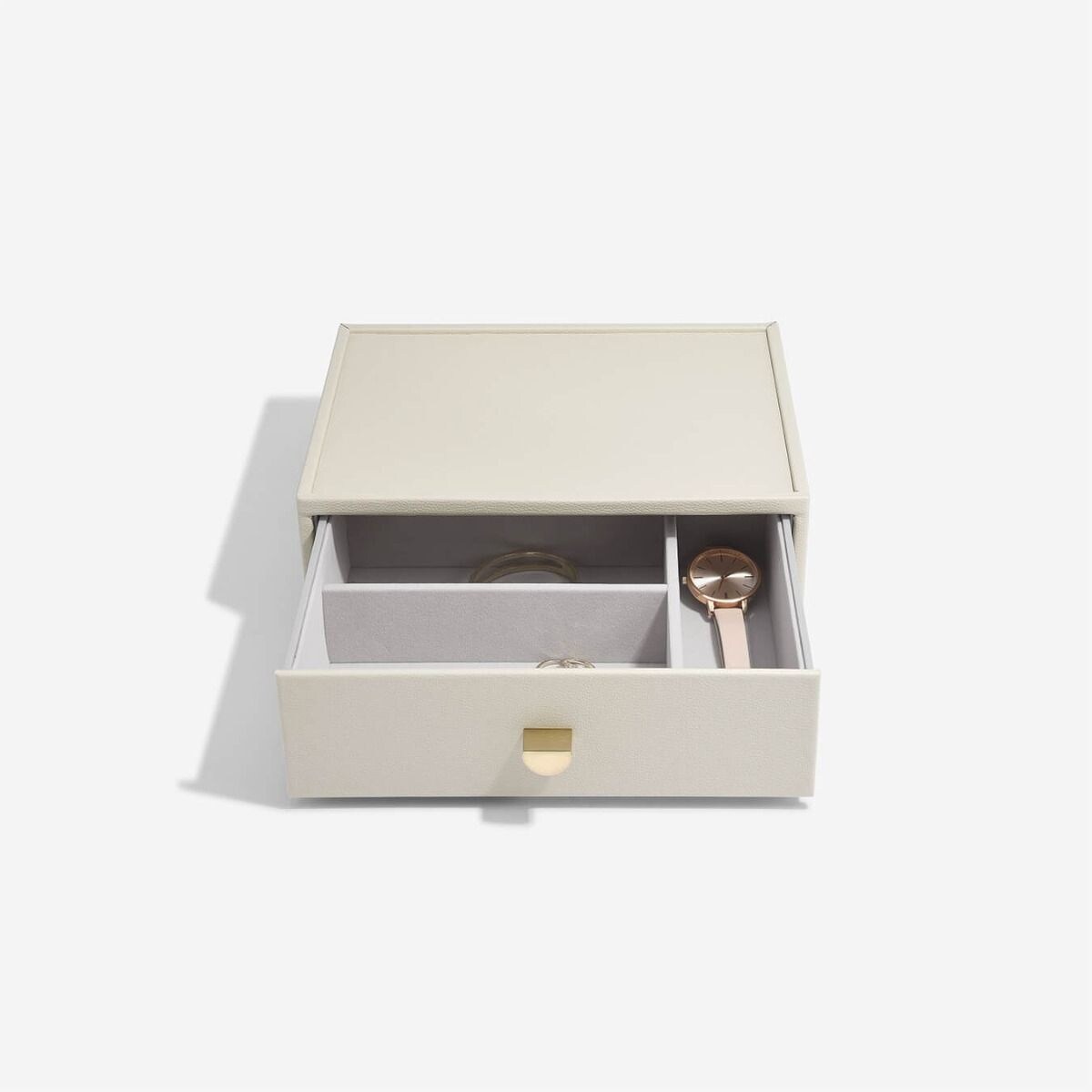 Szkatułka na biżuterię Stackers classic jasnobeżowa z szufladą