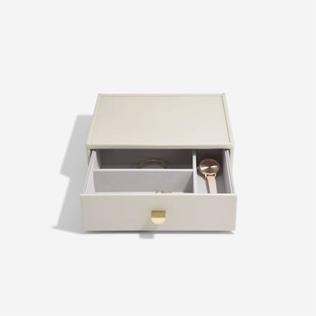 Szkatułka na biżuterię Stackers classic jasnobeżowa z szufladą