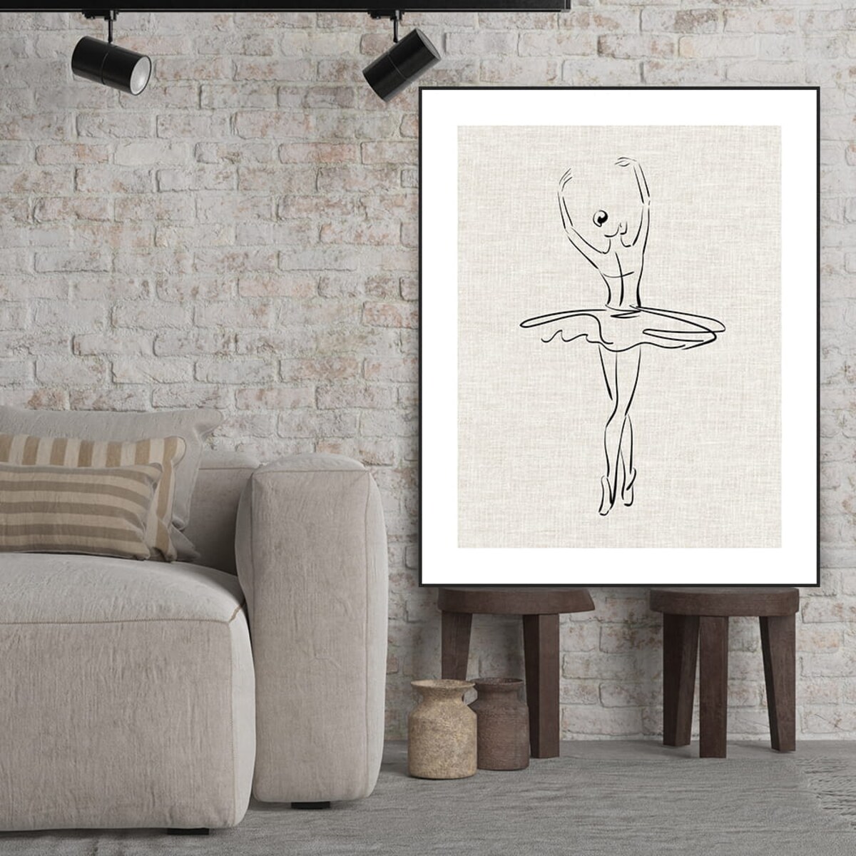plakat line art baletnica len 30x40 cm