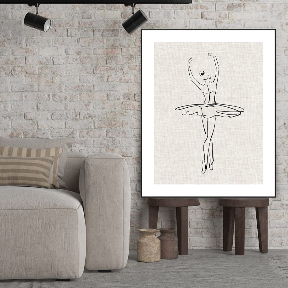 plakat line art baletnica len 30x40 cm