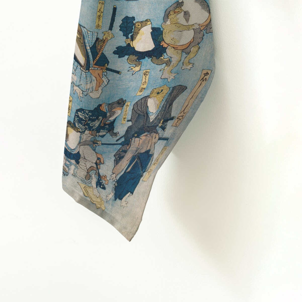 ścierka kuchenna lniana - żaby kabuki 50x70 cm