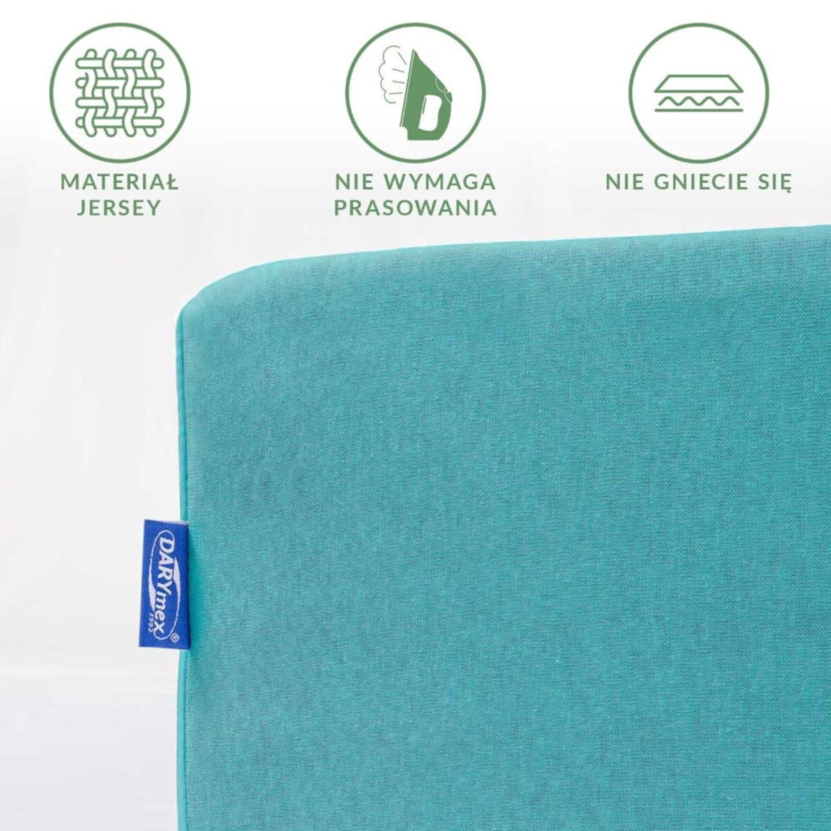 Prześcieradło jersey z gumką 160x200 kolor Turkus