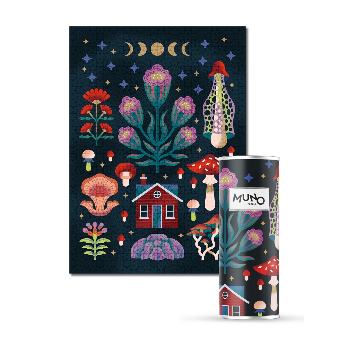 Muno Puzzle "Grzybobranie" by Magdalena Kwiatkowska Puzzle 1000 el. w ozdobnej tubie