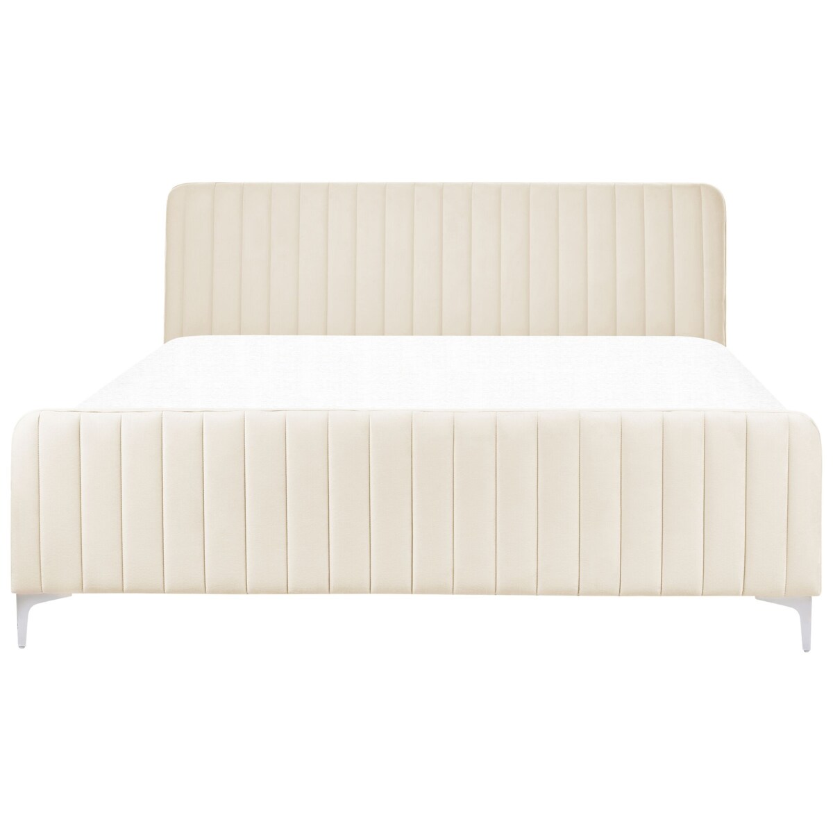 Łóżko welurowe 180 x 200 cm beżowe LUNAN