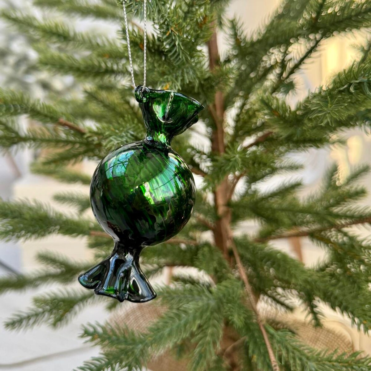 VILLA ITALIA Bombka szklana CUKIEREK green 9 cm